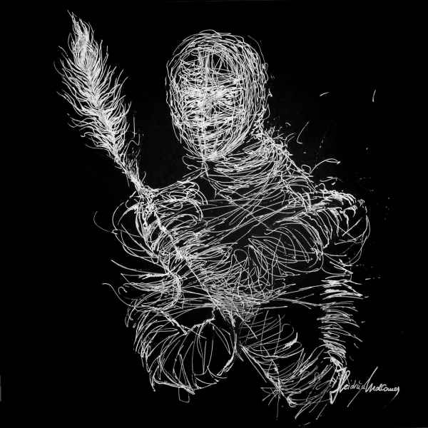 sa 37 Heidrun MalComes FIGURE WITH FEATHER